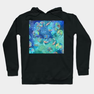 Pond of Fish and Lilly Pads Hoodie